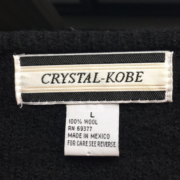 Wool cocoon puff sleeve black zip up cardigan - Picture 5 of 7